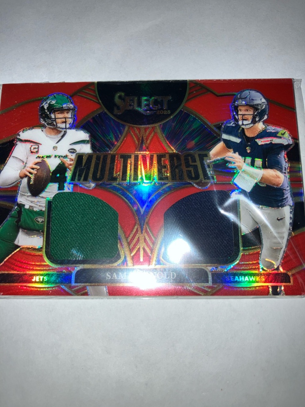 2025 Panini Sam Darnold Jets Seahawks Prizm Jersey Football Card New!